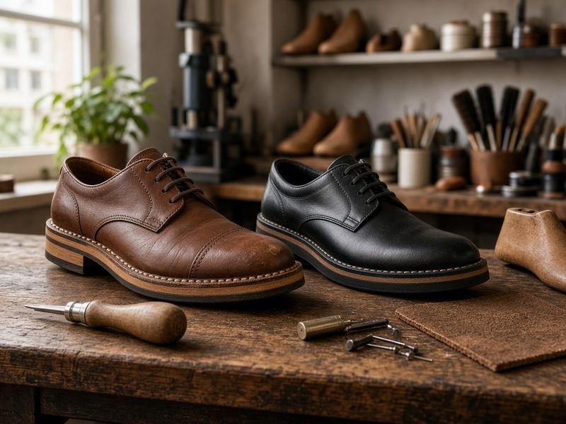 Sole repairs at Dermathana Shoe Repair